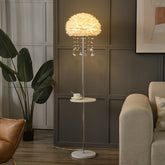 Luxury White Feather Crystal Butterfly Floor Lamp | Yedwo Design